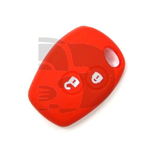 FUNDA MANDO FIJO RENAULT ROJO 2 BOTONES REDONDOS