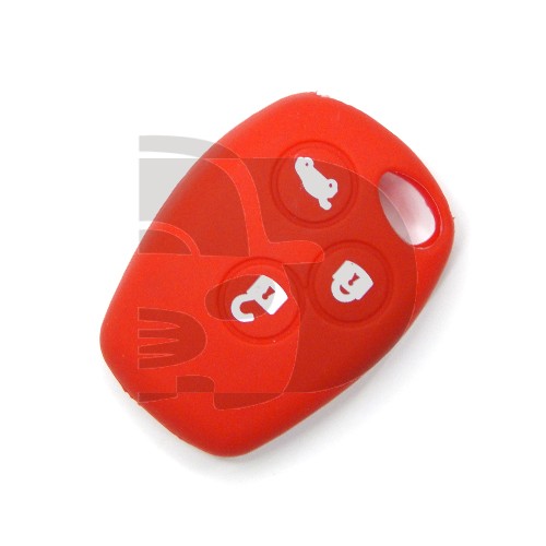 FUNDA MANDO FIJO RENAULT ROJO 3 BOTONES REDONDOS