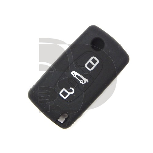 FUNDA MANDO CITROEN/PEUGEOT NEGRO 3 BOTONES