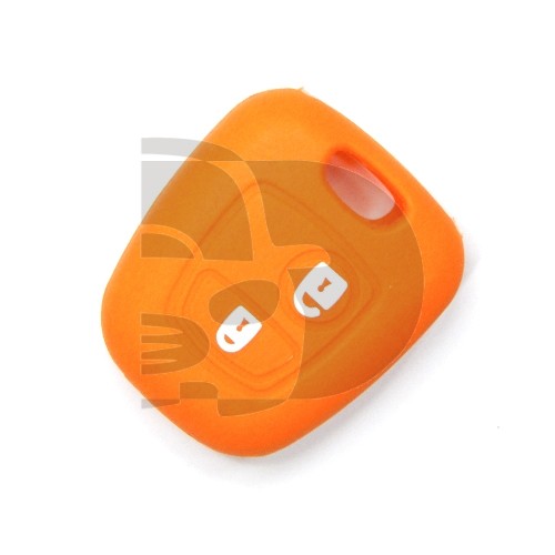 FUNDA MANDO FIJO CITROEN/PEUGEOT NARANJA 2 BOTONES