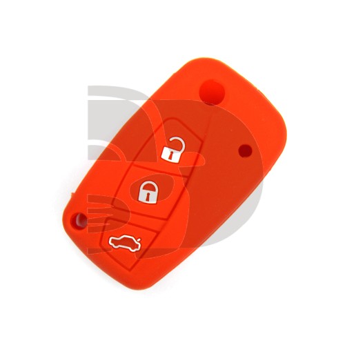 FUNDA MANDO FIAT/PSA ROJO 3 BOTONES