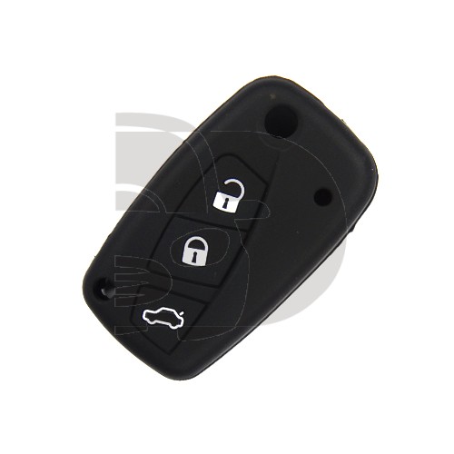 FUNDA MANDO  FIAT/PSA NEGRO 3 BOTONES