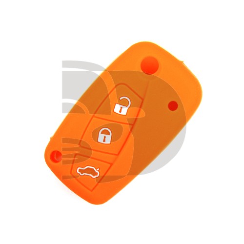 FUNDA MANDO  FIAT/PSA NARANJA 3 BOTONES