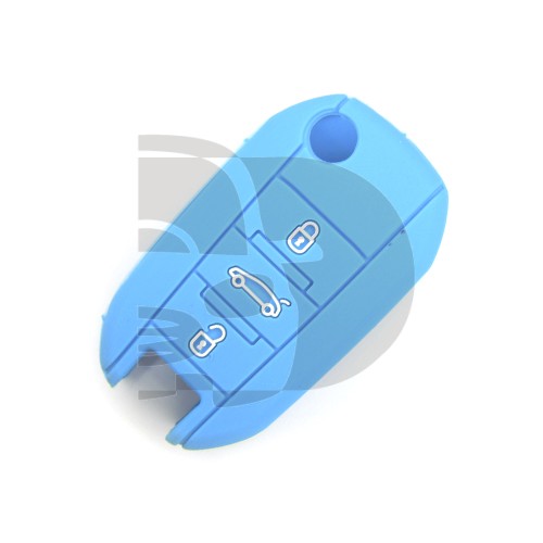 FUNDA MANDO PEUGEOT AZUL 3 BOTONES