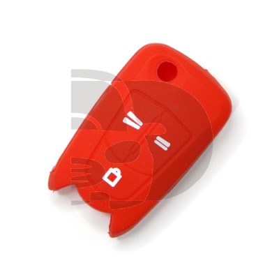FUNDA MANDO PLEG OPEL ROJO 3 BOTONES