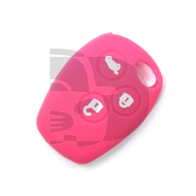 FUNDA MANDO FIJO RENAULT ROSA 3 BOTONES REDONDOS