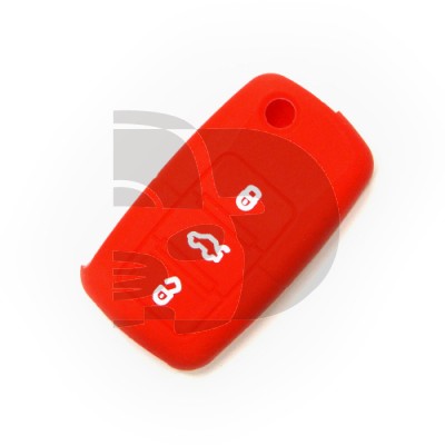 FUNDA MANDO VW-SEAT-SKODA ROJO 3 BOTONES
