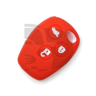 FUNDA RENAULT 3 BOTONES REDONDOS - ROJO