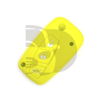 FUNDA MANDO FIAT/PSA VERDE 3 BOTONES