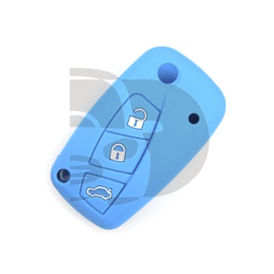 FUNDA MANDO FIAT/PSA AZUL 3 BOTONES