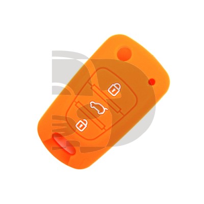 FUNDA MANDO HYUNDAI/KIA NARANJA 3 BOTONES