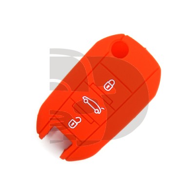 FUNDA MANDO PEUGEOT ROJO 3 BOTONES