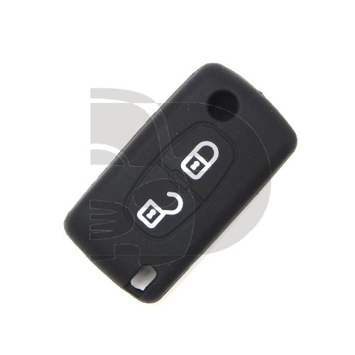 HOUSSE TELECOMMANDE CITROËN/PEUGEOT NOIR 2 BOUTONS