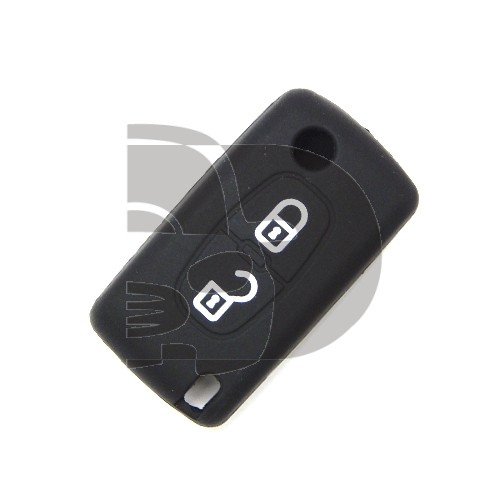 HOUSSE TELECOMMANDE CITROËN/PEUGEOT NOIR 2 BOUTONS