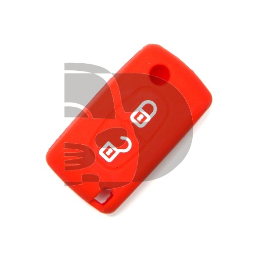 HOUSSE TELECOMMANDE CITROËN/PEUGEOT ROUGE 2 BOUTON