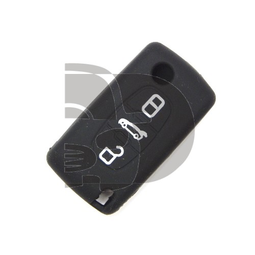 HOUSSE TELECOMMANDE CITROËN/PEUGEOT NOIR 3 BOUTONS