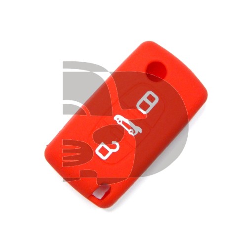 HOUSSE TELECOMMANDE CITROËN/PEUGEOT ROUGE 3 BOUTON