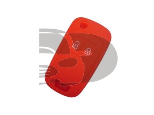 FUNDA MANDO PLEG OPEL ROJO  2 BOTONES