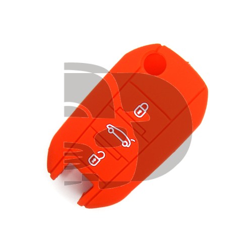 FUNDA MANDO PEUGEOT ROJO 3 BOTONES