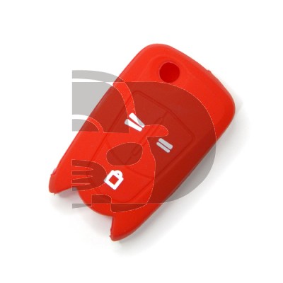 FUNDA MANDO OPEL ROJO 3 BOTONES