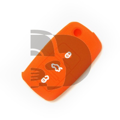 FUNDA MANDO VW-SEAT-SKODA NARANJA 3 BOTONES