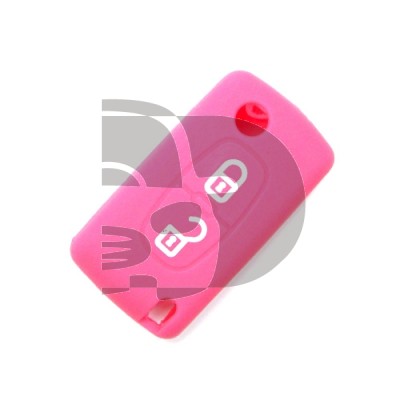 HOUSSE TELECOMMANDE CITROËN/PEUGEOT ROSE 2 BOUTONS