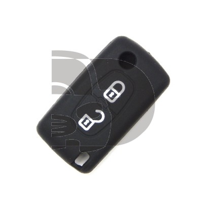 HOUSSE TELECOMMANDE CITROËN/PEUGEOT NOIR 2 BOUTONS