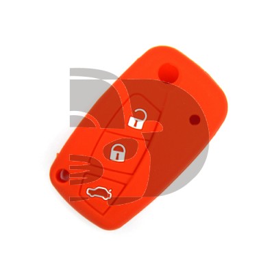 FUNDA MANDO FIAT/PSA ROJO 3 BOTONES