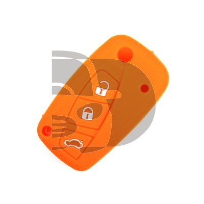 FUNDA MANDO  FIAT/PSA NARANJA 3 BOTONES