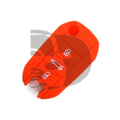 FUNDA MANDO PEUGEOT ROJO 3 BOTONES