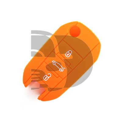 FUNDA MANDO PEUGEOT NARANJA 3 BOTONES