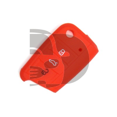 FUNDA MANDO VW-SEAT-SKODA ROJO 3 BOTONES