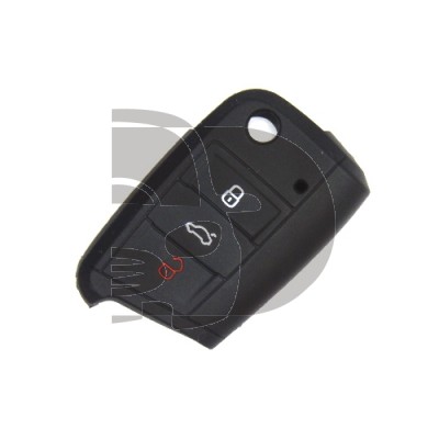 FUNDA MANDO VW-SEAT-SKODA NEGRO 3 BOTONES