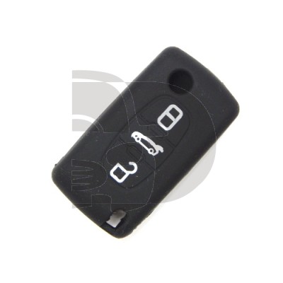 HOUSSE TELECOMMANDE CITROËN/PEUGEOT NOIR 3 BOUTONS
