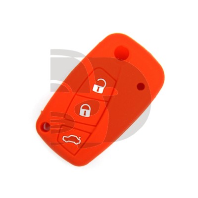 FUNDA MANDO FIAT/PSA ROJO 3 BOTONES