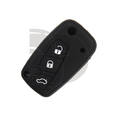 FUNDA MANDO  FIAT/PSA NEGRO 3 BOTONES